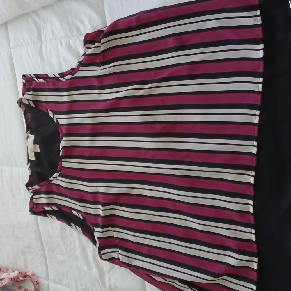 Michael Kors Ladies Multi Stripe Sleeveless Top Unique Back GUC Large